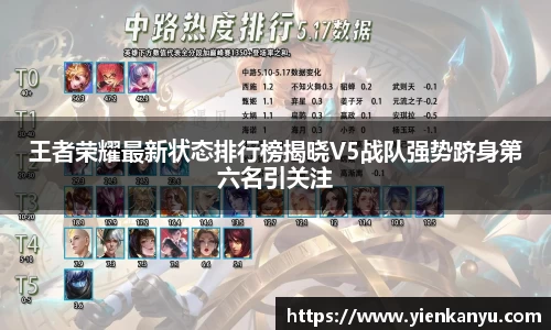 王者荣耀最新状态排行榜揭晓V5战队强势跻身第六名引关注